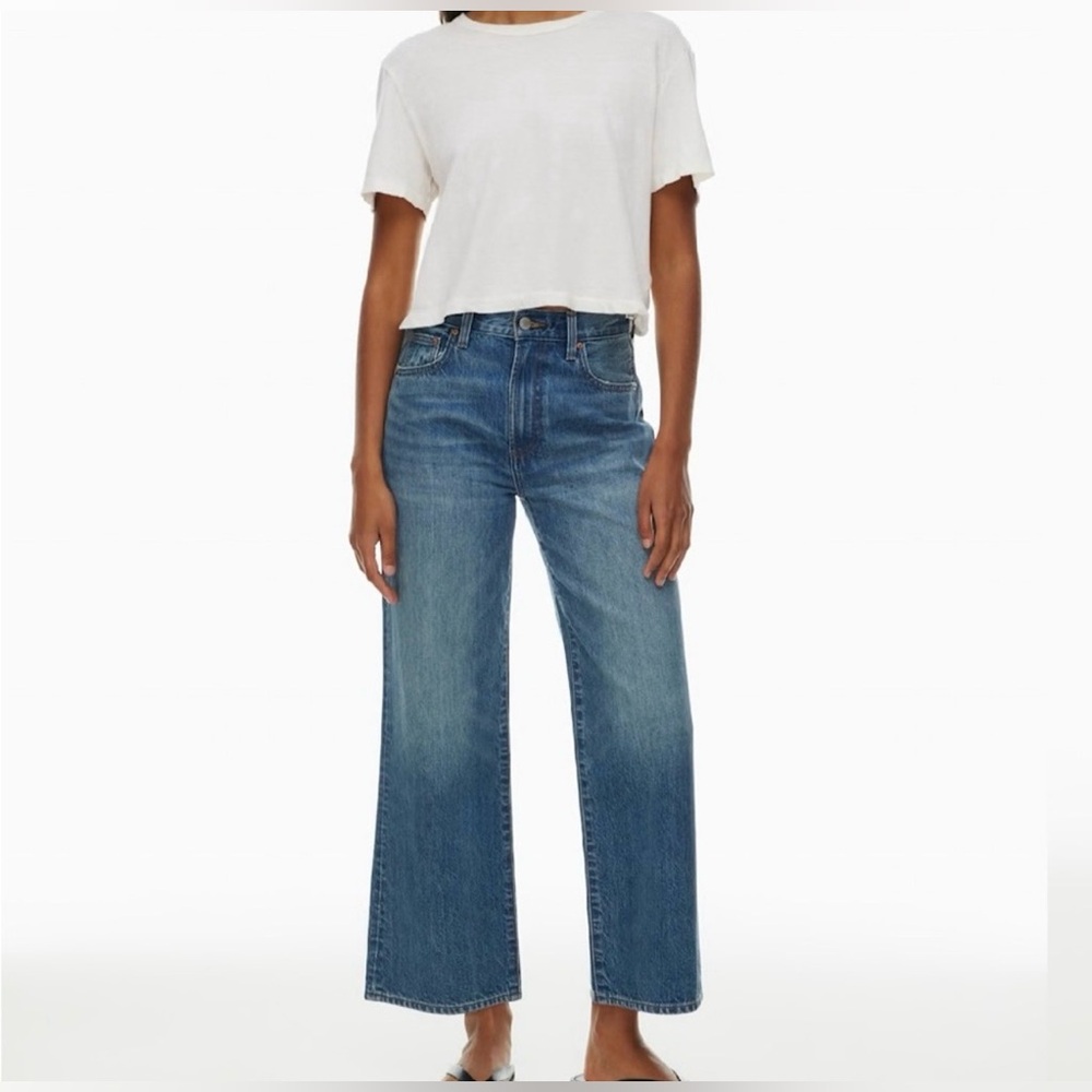 Denim Forum The Farrah Hi-Rise Wide Cropped Women's Jeans Size 28 Inseam 25
